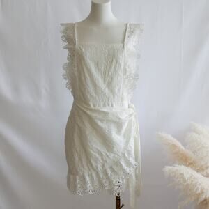 Parisian White Lace Cotton Babydoll lolita dress size 10